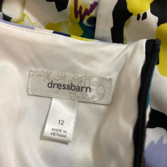 AB Studio Women’s Black Floral ColorBlock Sleeveless Stretching Sheath Dress - Picture 6 of 9